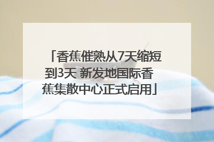 香蕉催熟从7天缩短到3天 新发地国际香蕉集散中心正式启用