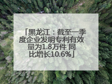 黑龙江：截至一季度企业发明专利有效量为1.8万件 同比增长10.6%