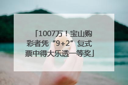 1007万！宝山购彩者凭“9+2”复式票中得大乐透一等奖