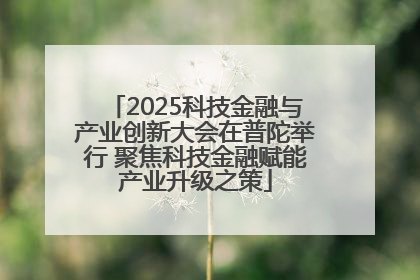 2025科技金融与产业创新大会在普陀举行 聚焦科技金融赋能产业升级之策