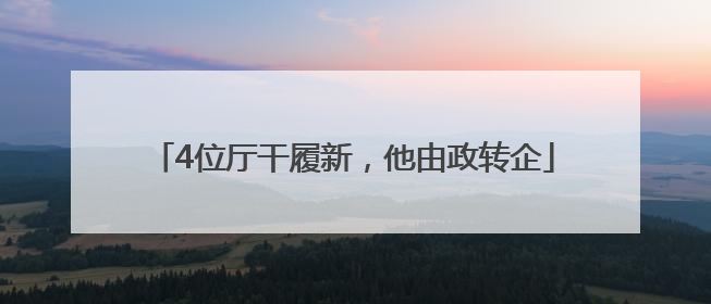 4位厅干履新，他由政转企