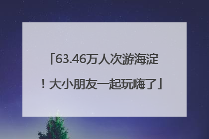 63.46万人次游海淀！大小朋友一起玩嗨了