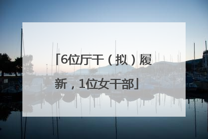 6位厅干（拟）履新，1位女干部