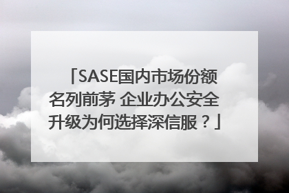 SASE国内市场份额名列前茅 企业办公安全升级为何选择深信服？